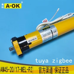 A-OK AM45 20/17 Smart Awning Blinds Tubular Motor,Tuya Zigbee +RF433 Control,for 50mm/55mm/65mm/70mm Tube Rolling Sunshade Motor