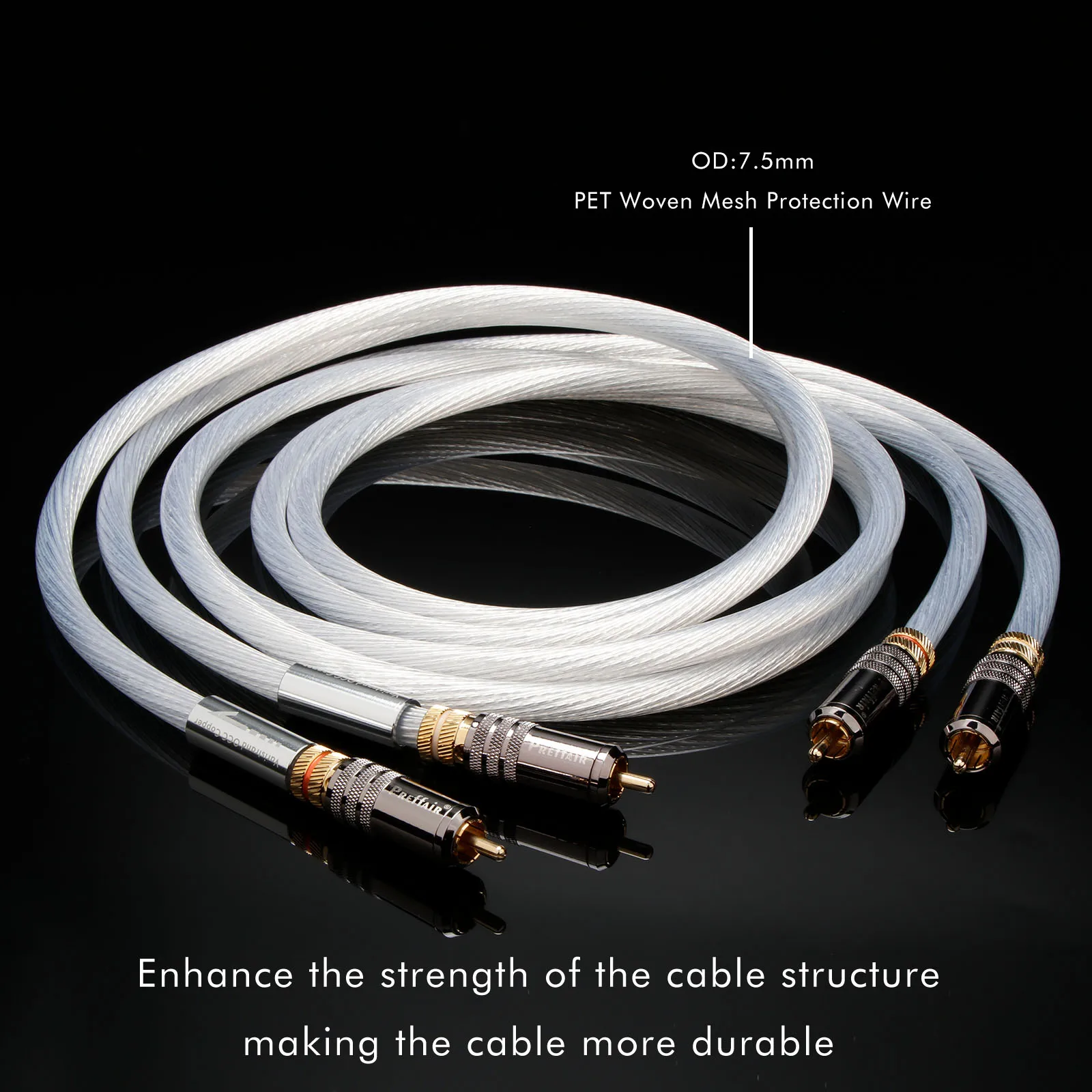 

Pair RCA Cable 7N OCC Signal Silver Plated Cable Home Audio Fever RCA Wire 2RCA TO 2RCA Extension cable For CD and Amplifier