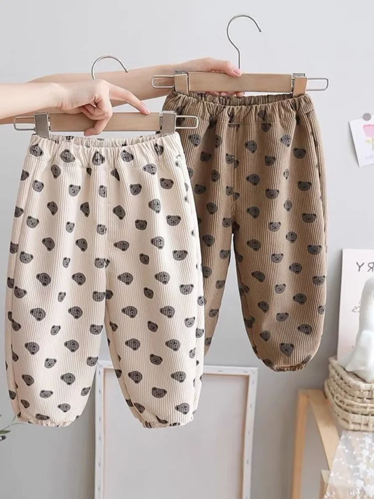

Thiened Corduroy Harem Pants for Girls Spring Autumn Faionable Winter New Sle Boys Trendy Baby Fce Lined Thi Cordu...