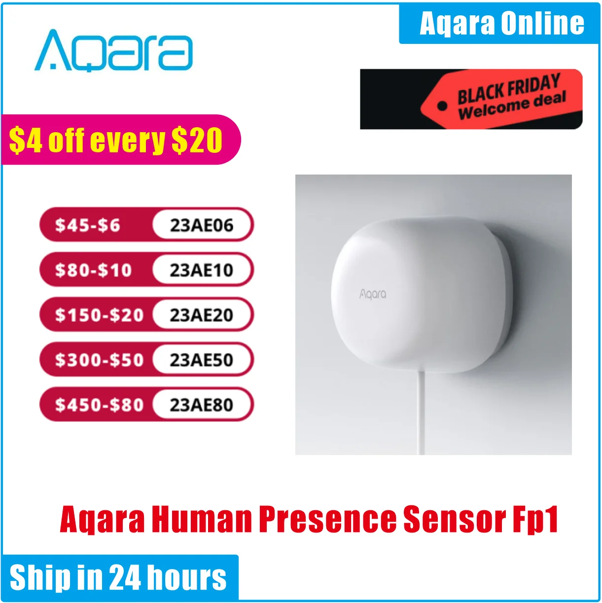 Aqara FP1 Human Presence Sensor FP1 Smart Human body Exists Sensor ZigBee 3.0 Connection Smart Home For APP Aqara home homekit