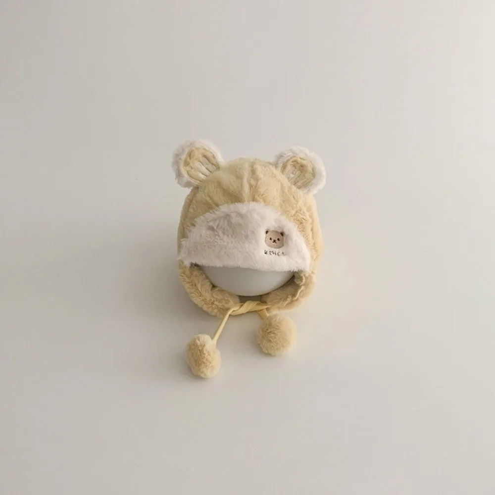 

New Warm Pullover Cap Windproof Cute Bear Ear Protection Hat Coldproof Knitted Beanie Hat Kids