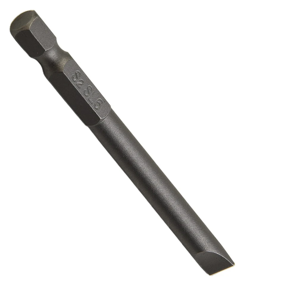 Slotted Tip Screwdriver Bit Grey SL2.0-6.0mm 6.35mm 6pcs 75mm Magnetic Bits Can Be Firmly Fixed On Screwdrivers