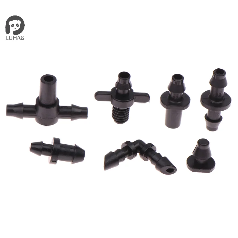 10Pcs 4/7 POM Hose Barb Connector End Cap Plug Automatic Drip Irrigation Connectors For Garden Watering System Water Pipe