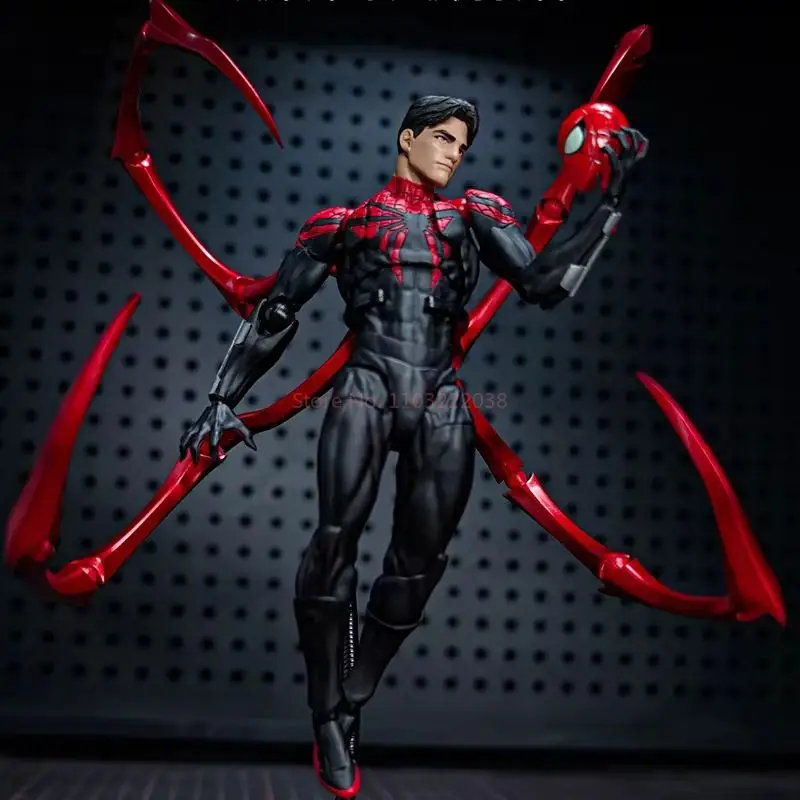 

Mess Toys Scarlet Spider Man Action Figure Genuine Anime Handmade Collectible Ornament Toy For Anime Fans Holiday Gift