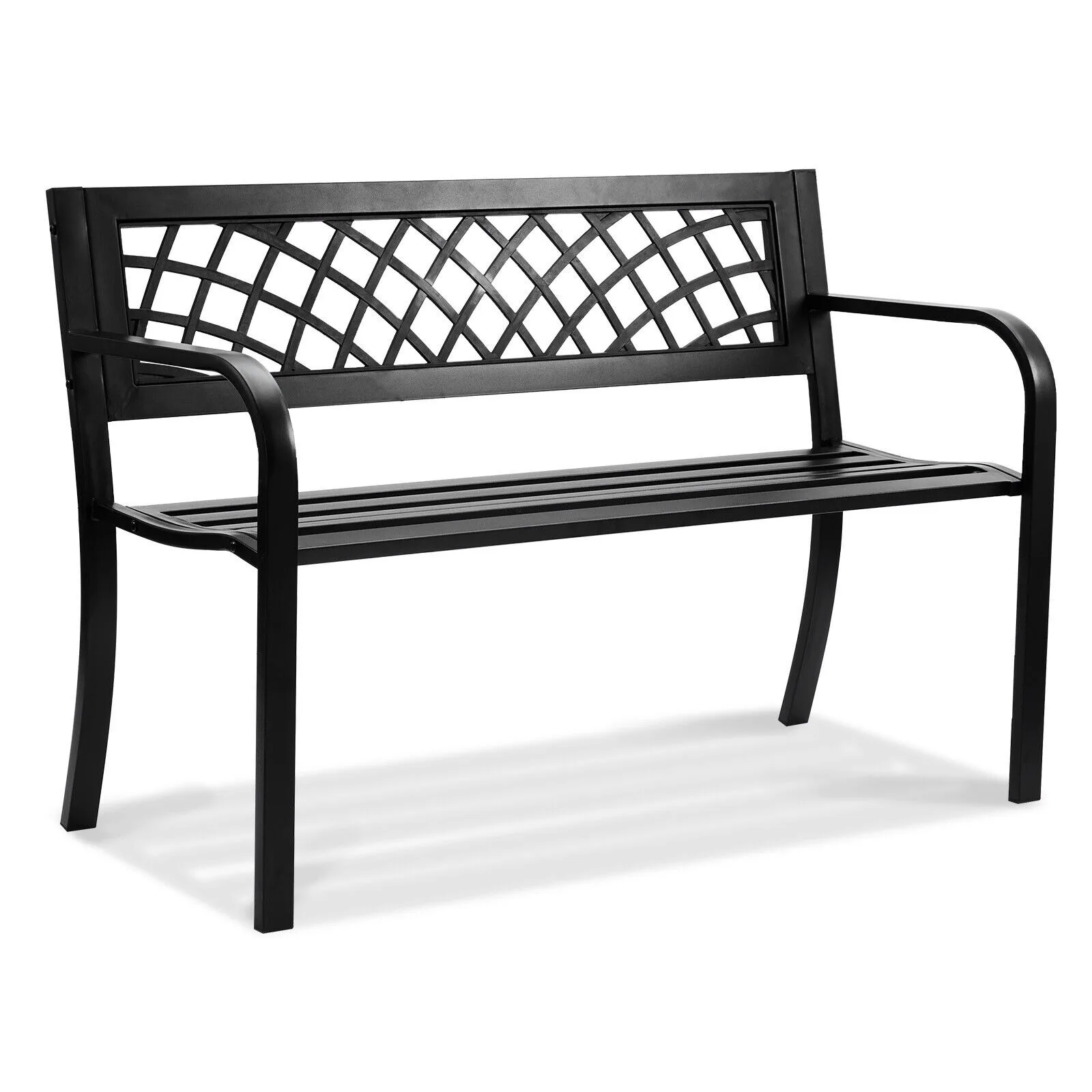 

US Outdoor Bench 46 in Metal Garden Bench 480 lbs Park Patio Yard Porch Bench