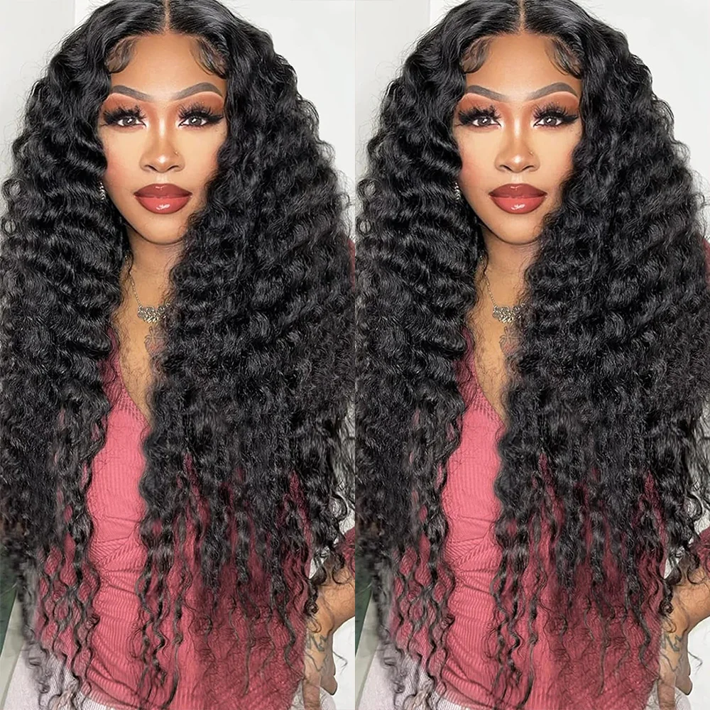 

200 Density Deep Wave 5x5 Lace Closure Wigs Human Hair HD Transparent Lace Wigs Deep Curly Wig Human Hair Lace Front Wigs