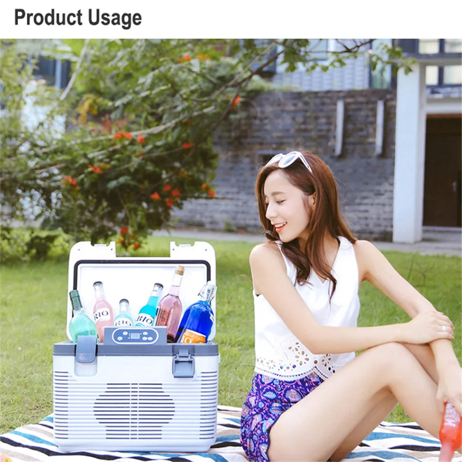 12L Mini-cooling Car Refrigerator Compressor Portable Cooler Mini Fridge DC 12/24V Portable Household Cold and Cold Refrigerator