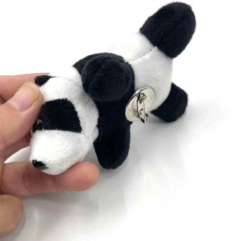 Plush Panda Bar Brooch for Doll Pin Mini Panda for Doll Toy Animal Breastpin Scarf Buckle Suit Shirt Bag Pins Gift Decoration