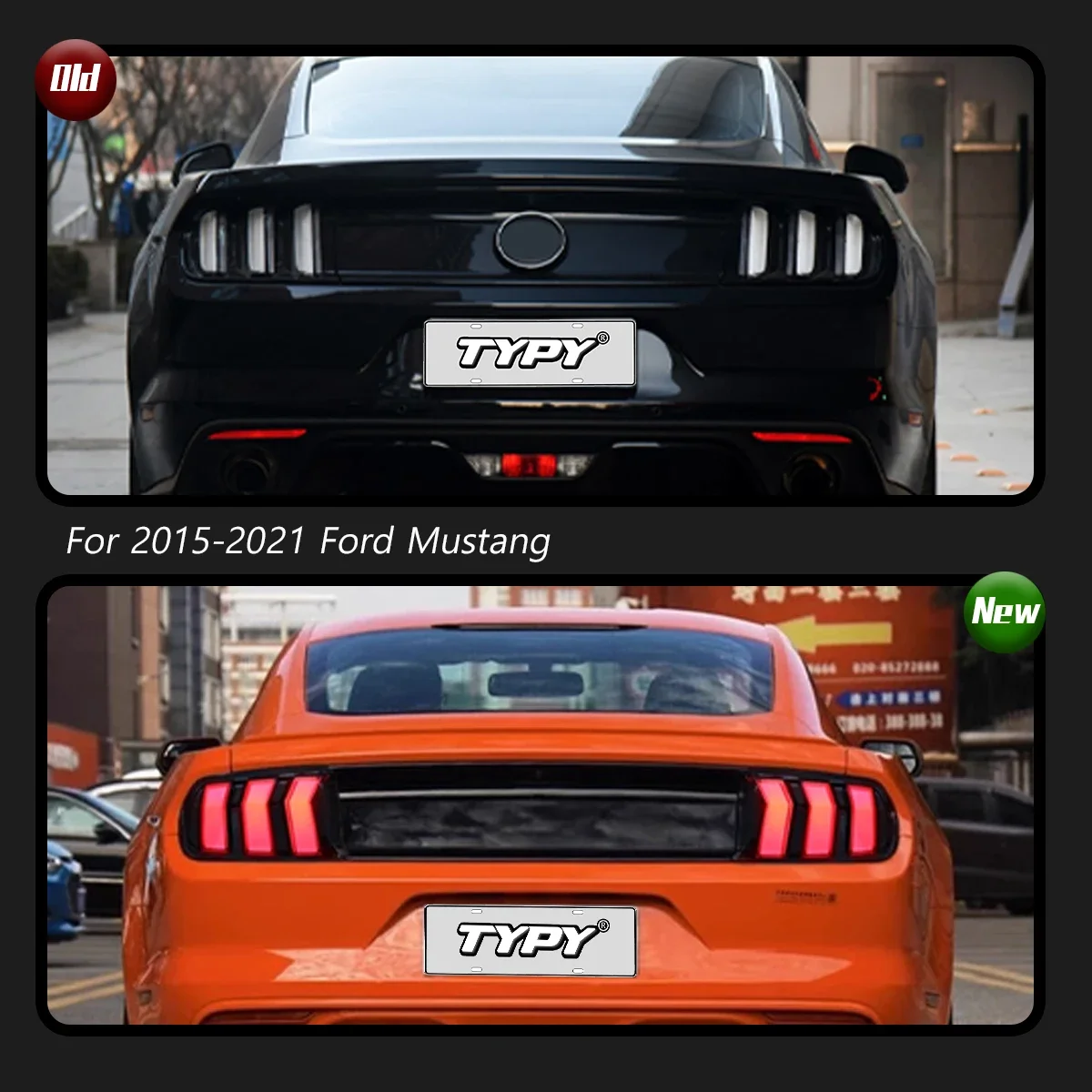 Car Taillights For Ford Mustang Taillight 2015-2023 Upgrade Modified NEW Styling Dynamic Turn Signal Lamp DRL Car Accessories