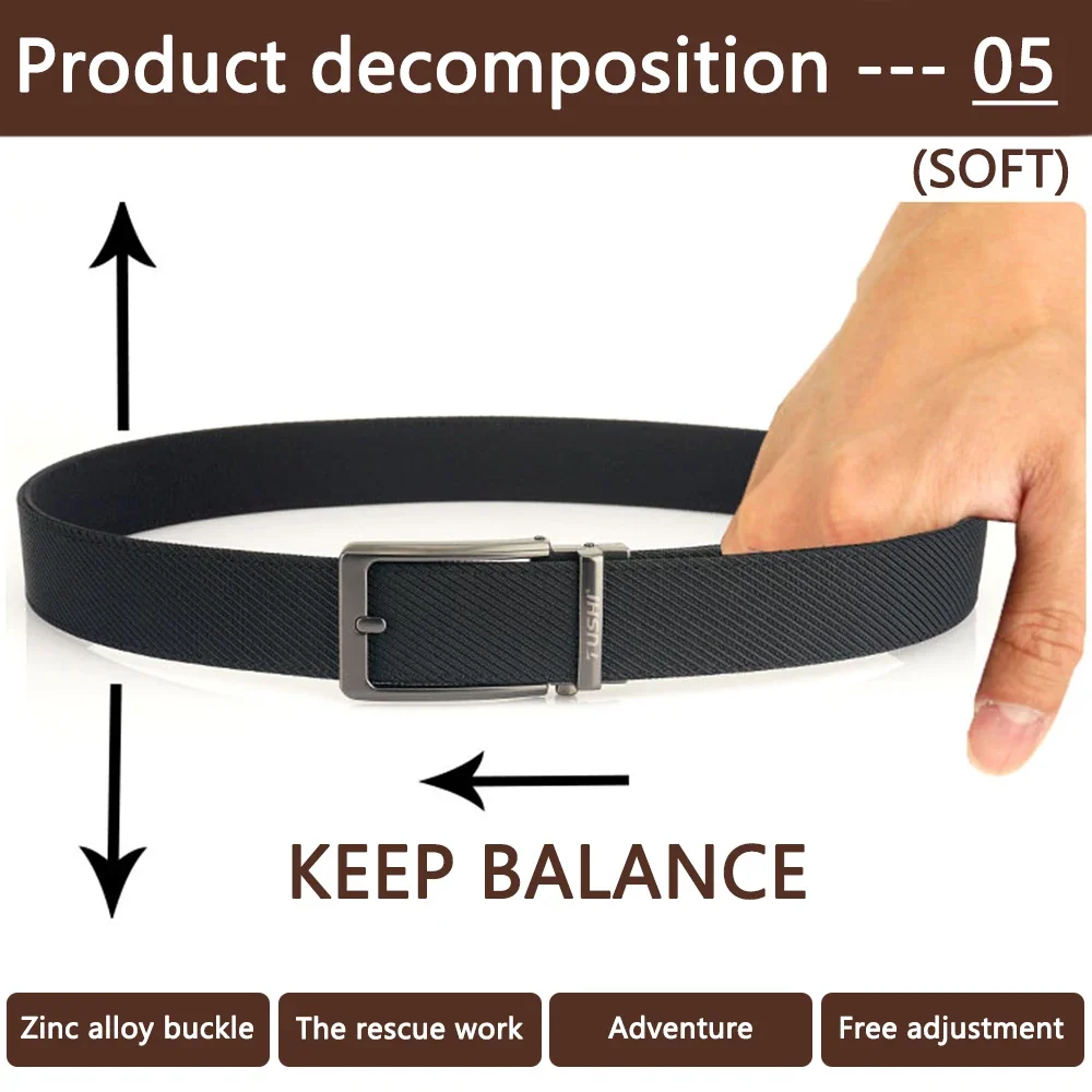 TUSHI Brand New 3.5 Wide Alloy Automatic Buckle Thickened Double-Layer Nylon Soft Mens Belt Versatile Casual Outdoor Pants Belt