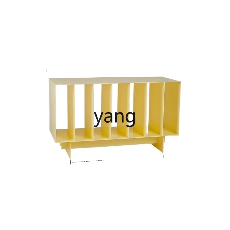 Yjq Acrylic Cream Yellow Bookshelf Creative Home Magazine Rack Living Room Bookcase Storage Shelf