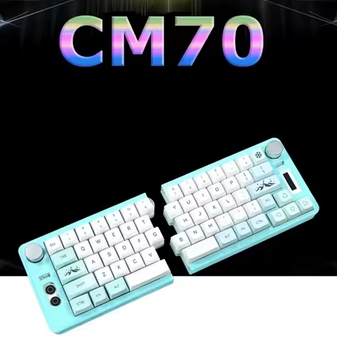 CM70 Split Mechanical Keyboard Wired Type-C HotSwap RGB Custom Programming Custom Ergonomic Split Office Gaming Keyboard Win/Mac