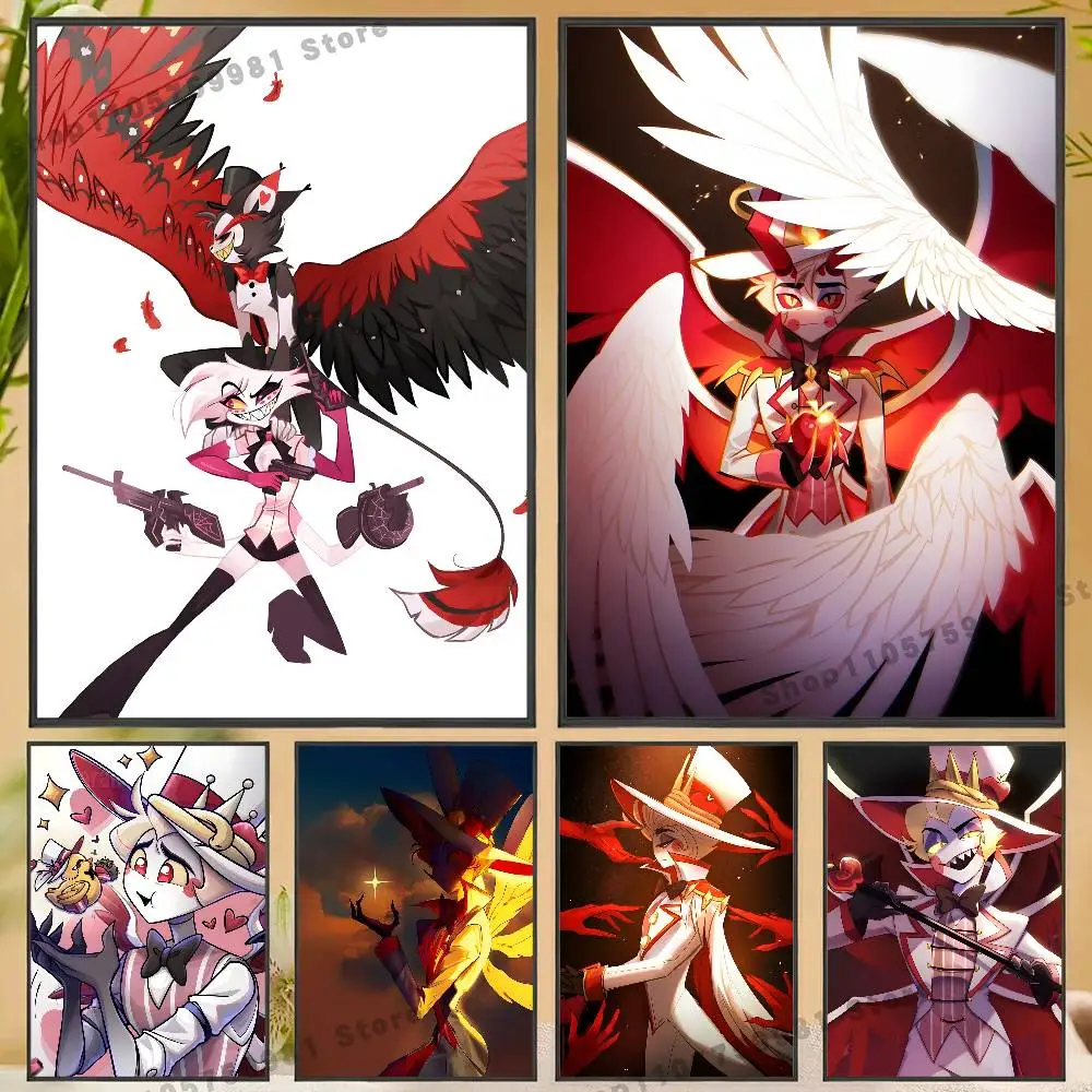 Anime Lucifer Morningstar Poster Sticker Classic Art Painting for Home Bedroom Cafe Office Wall Decor