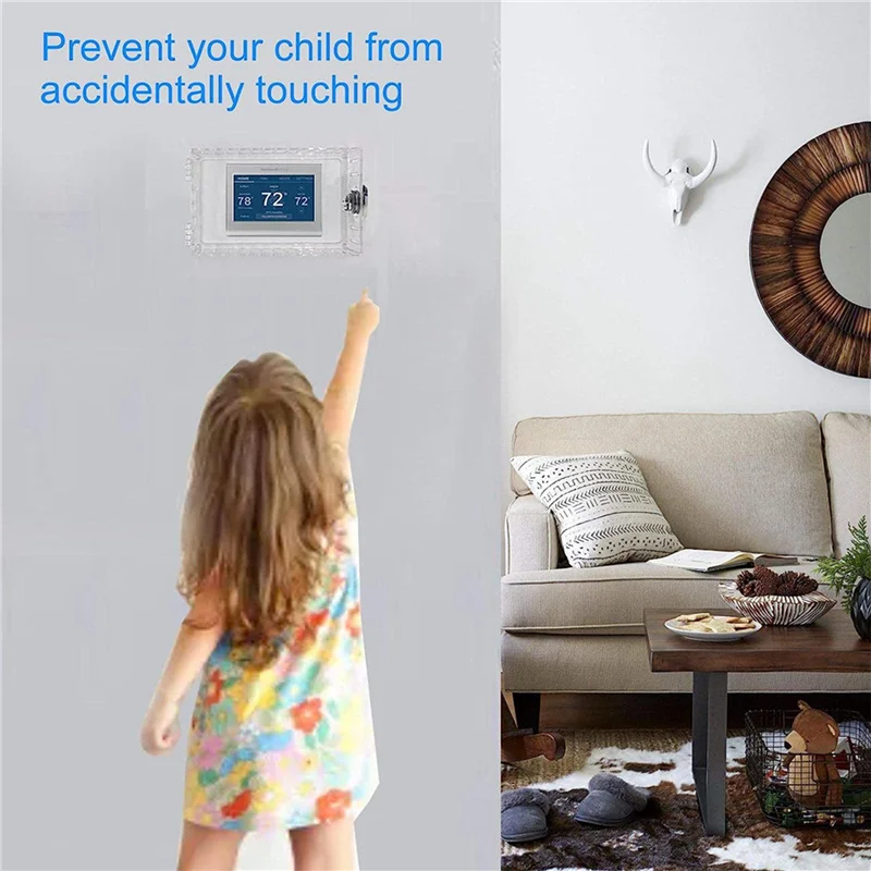 Замок термостата PORK-3X с ключом, универсальная крышка термостата с замком, прозрачная защита термостата для стены