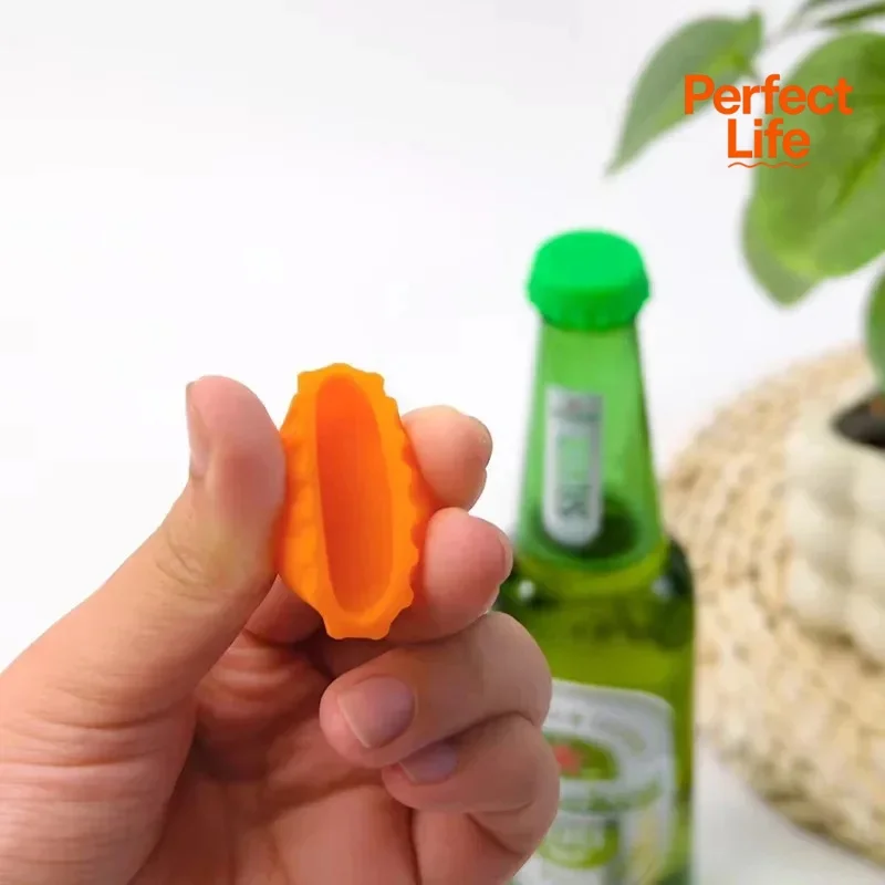 6Pcs Reusable Silicone Bottle Cap Random Sealed Beer Caps Vinegar Soy Corktail Lid Wine Protective Stopper Bar Accessories