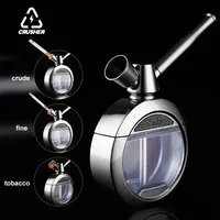 CRUSHER Dry Herb Grass Tobacco Pipes Kit Zinc Alloy Hookah Set Men and Women Use Double Filter Water Smoking Pipe Accessories