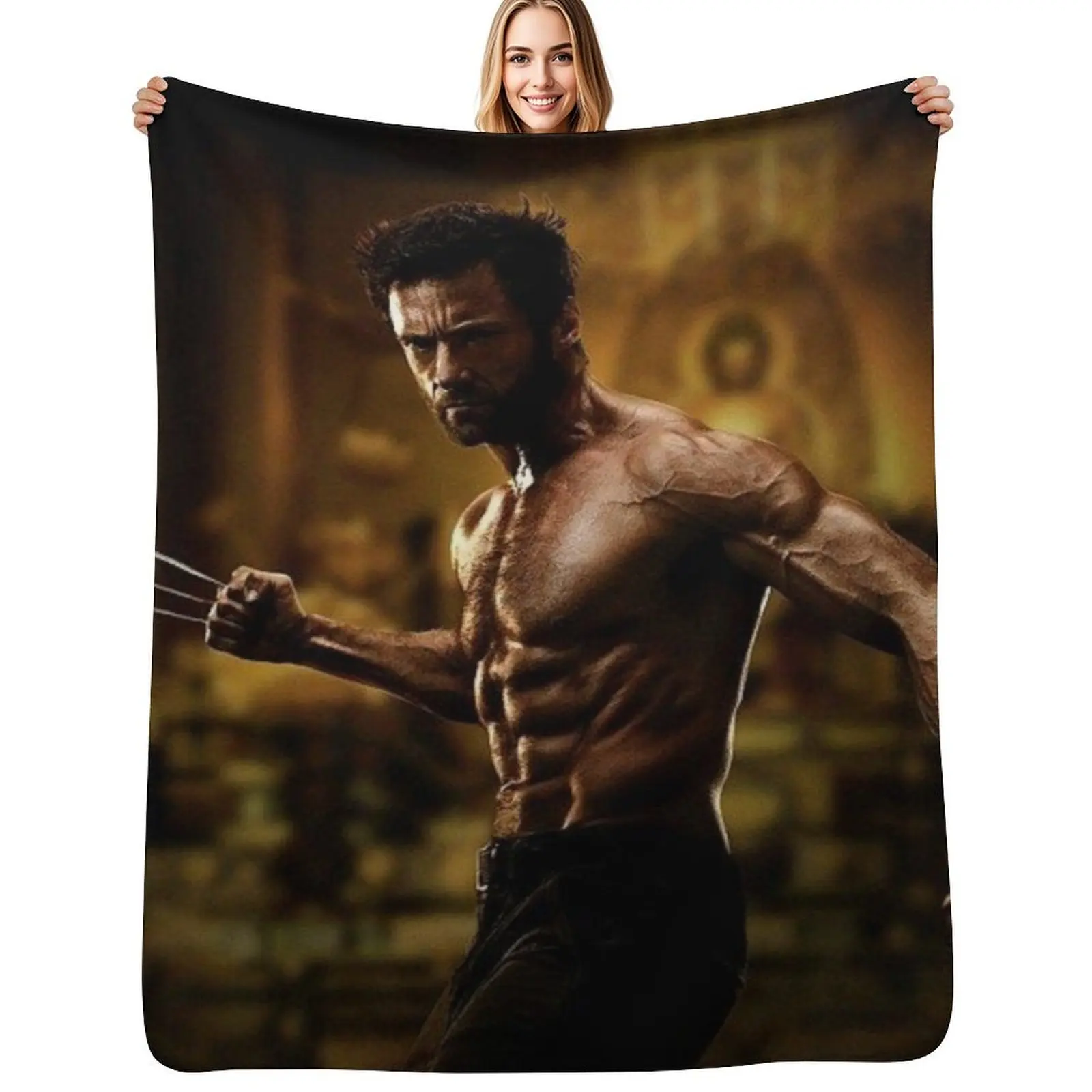 

hugh jackman Throw Blanket Cute Summer Beddings Furrys Large Blankets