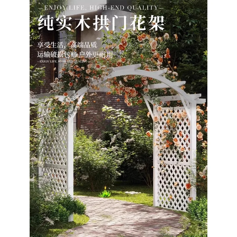 

Wooden gazebo assembly Modern courtyard Shade ceiling Vine climbing frame Flower stand Sun room Outdoor small courtyard pavilion