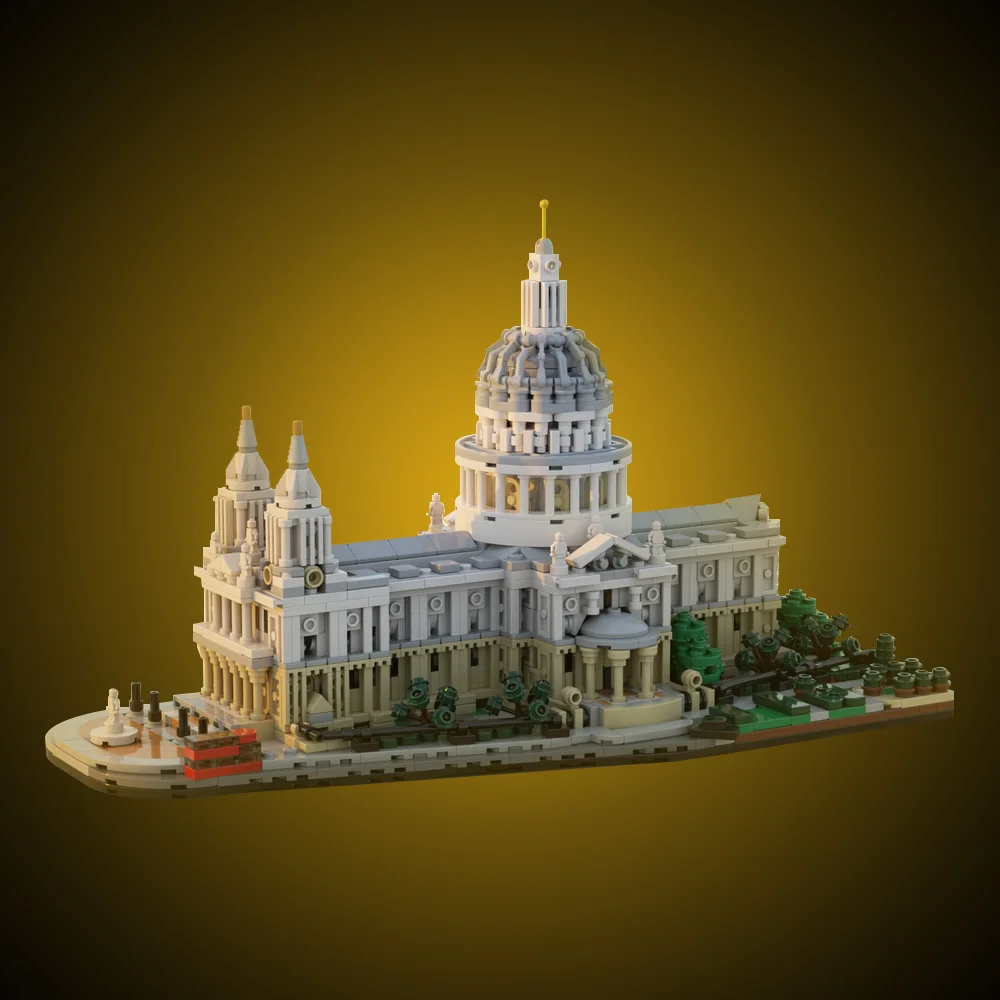 Moc Saint Pauls Kathedrale 1:800 Bausteine berühmte mittelalter liche gotische Architektur Stil Modell Ziegel Spielzeug Geschenk