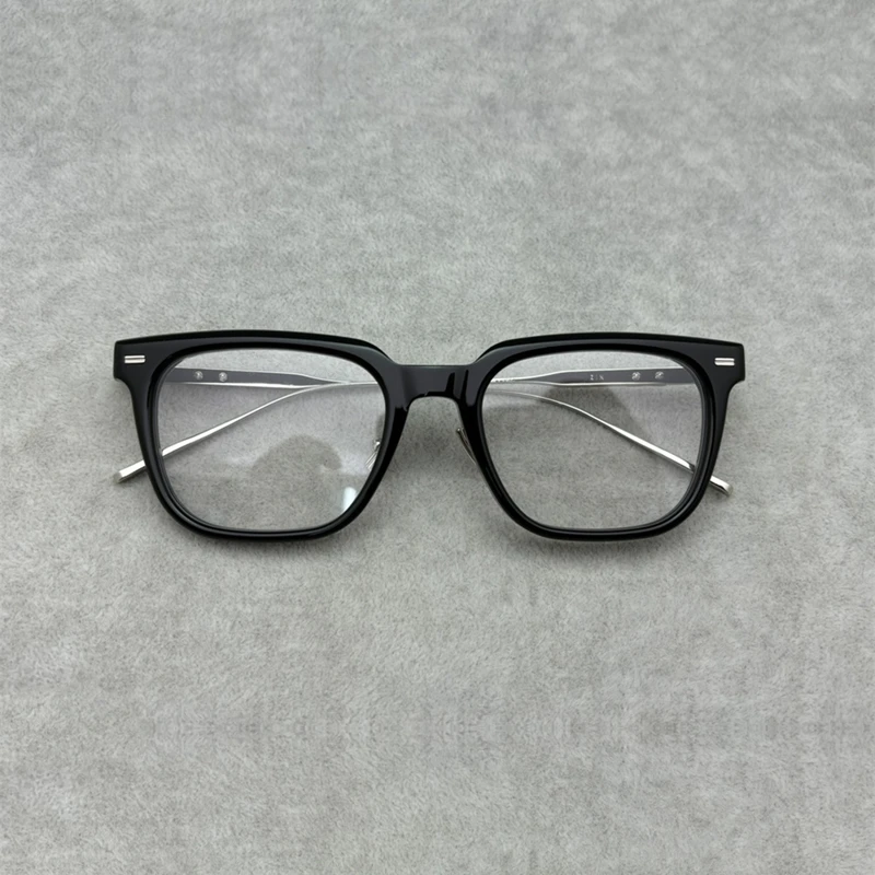 Zin Eyeglasses Titanium Acetate Square Glasses Frames for Men's 2024 Trend Vintage Blue Light Lense Reading Eyewear for Computer