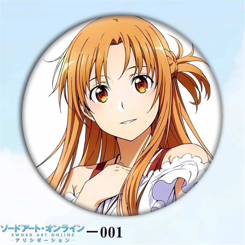 

58mm Anime Sword Art Online SAO Eugeo Alice Synthesis Thirty Cosplay COSTUME Badge Pin SPTE Tinplate Brooch﻿ Halloween Prop Gilf