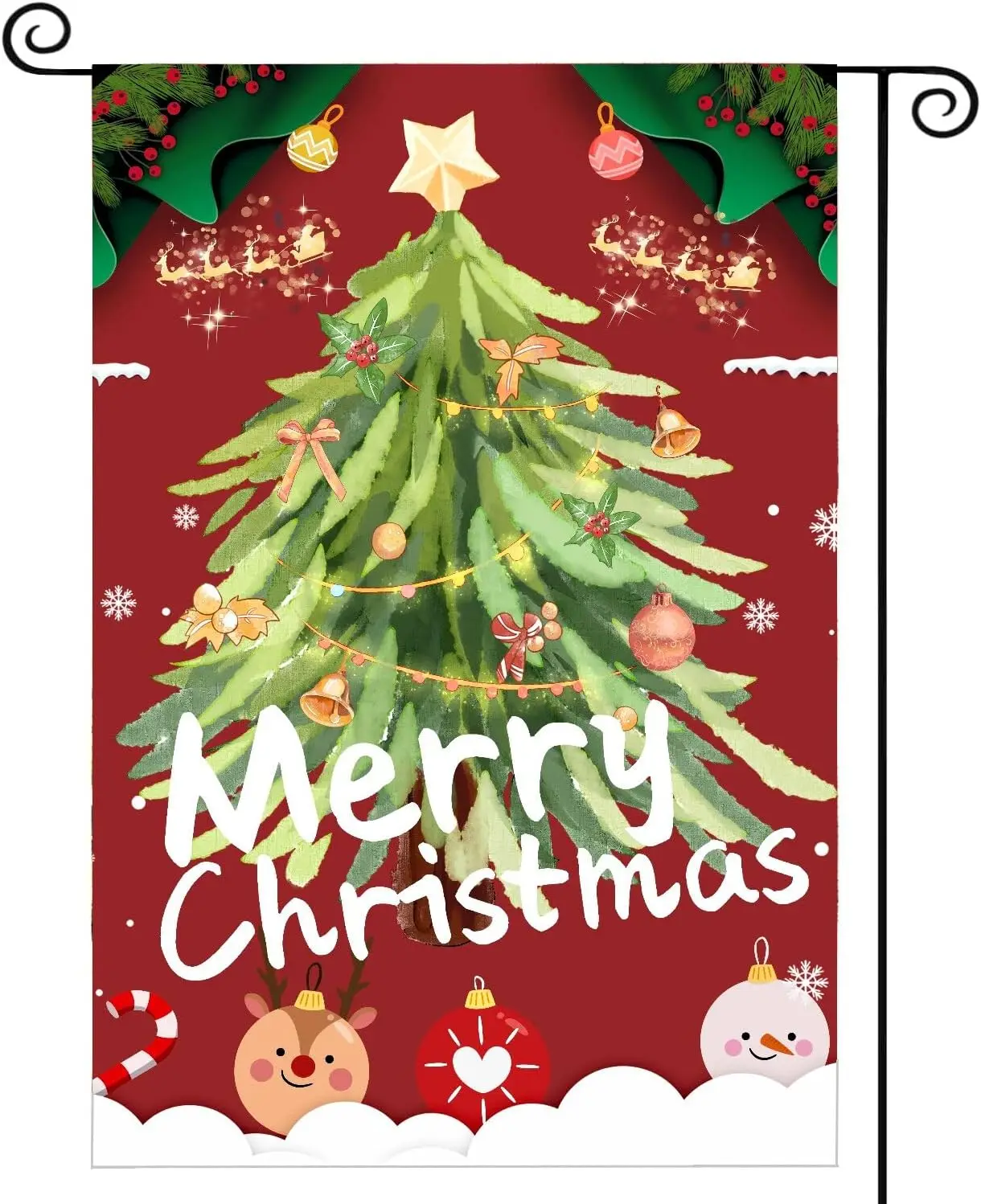 Christmas Garden Flag Merry Christmas Decorations Double Sided Winter Decor Outdoor Yard Flag 12.5x18 Inch