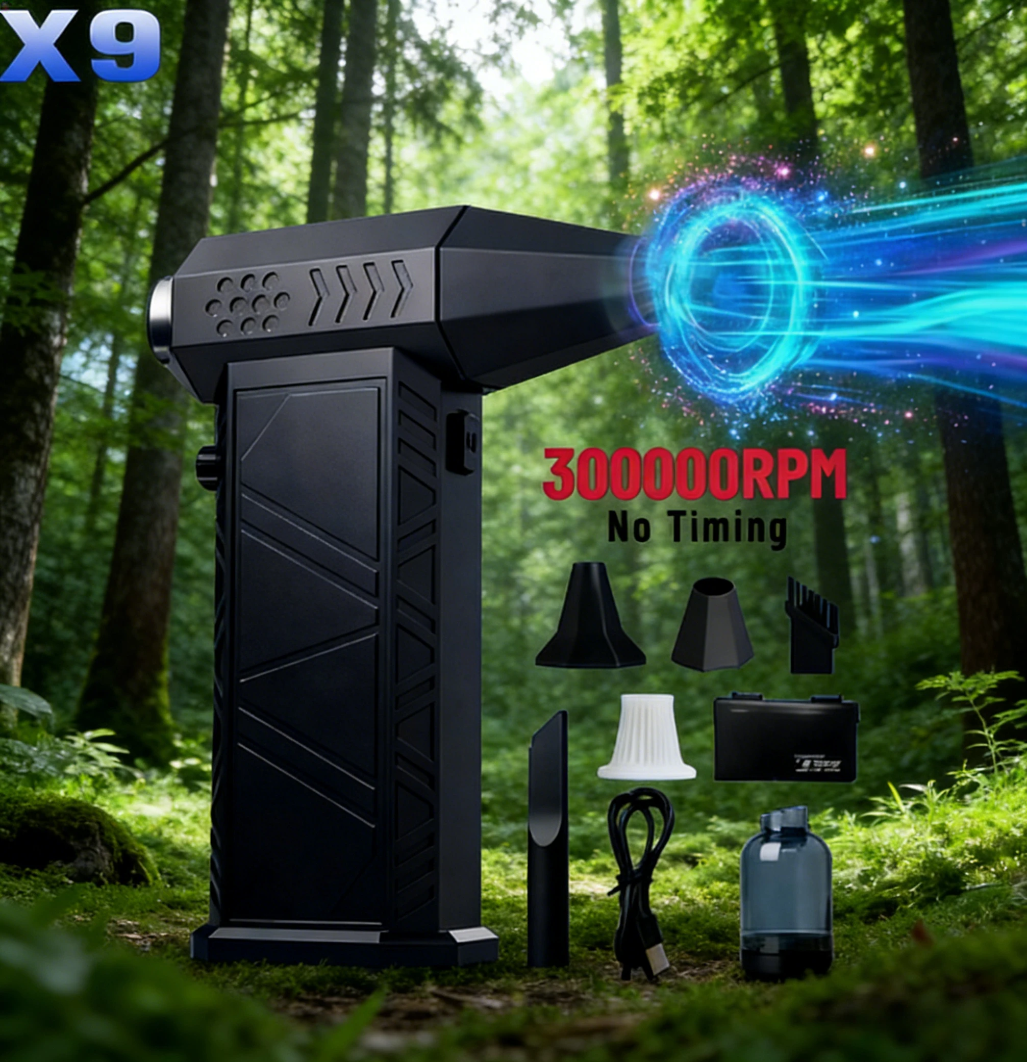 

Электрический воздуходувка-пылесборник Type-C, 300000 об/мин | Мощный турбовентилятор-пылесос (сильный ветер)