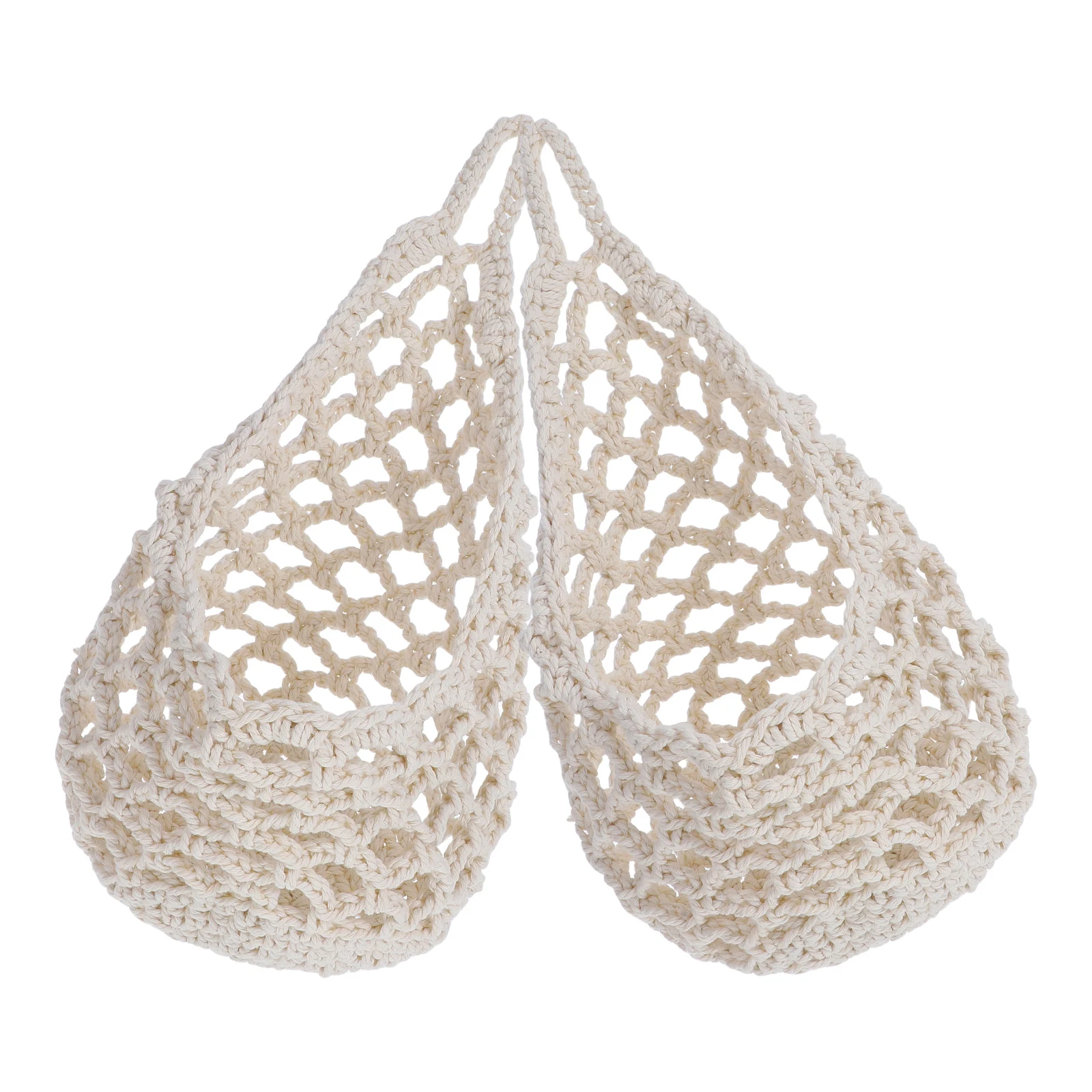 

2pcs Flower Pot Hanging Basket Macrame Planters Handmade Boho Decor Vegetable Fruit Storage Cotton Rope Kitchen Garden Balcony