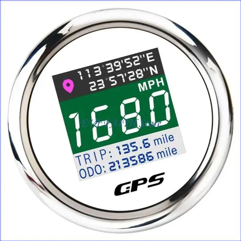 

124B Vehicle Map Speedometer 52mm TFT Screen Display Real Time Speed Height Coordinates Measurement for Car Boats Bikes