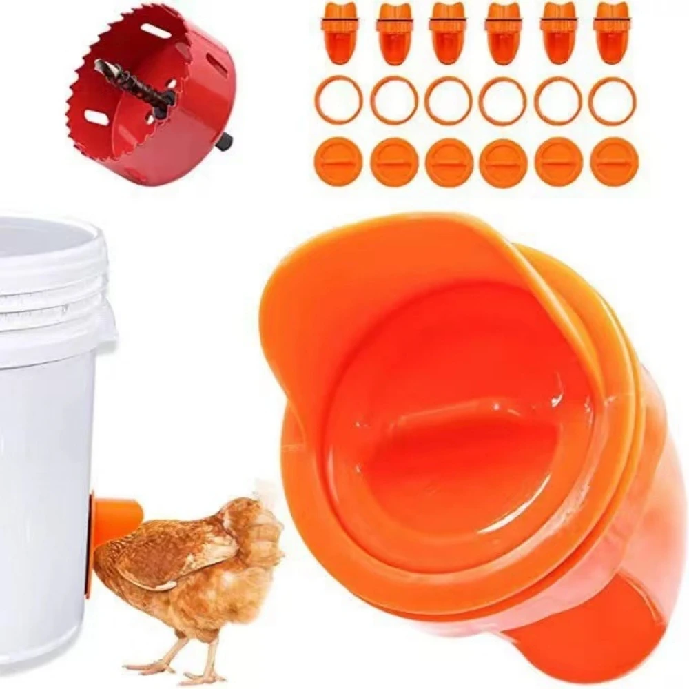 Farm Poultry Feeding Chicken Feeder DIY Rainproof Feeder Port Kit Buckets Barrels Bins Troughs Automatic Waterer Chicken Feeder