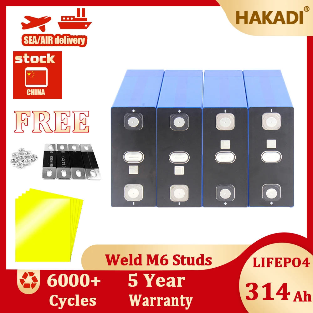 HAKADI Lifepo4 Rechargeable 3.2V 280Ah 314Ah Original Brand New SUNWODA Batteries 4-16PCS For DIY 48V Solar Energy Stoarge Boat