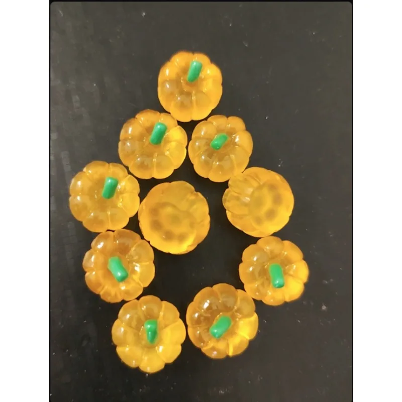 10PCS Luminous Simulation of Vegetables, Fruits and Pumpkins Halloween Mini Ornaments Model DIY Resin Play House Accessories
