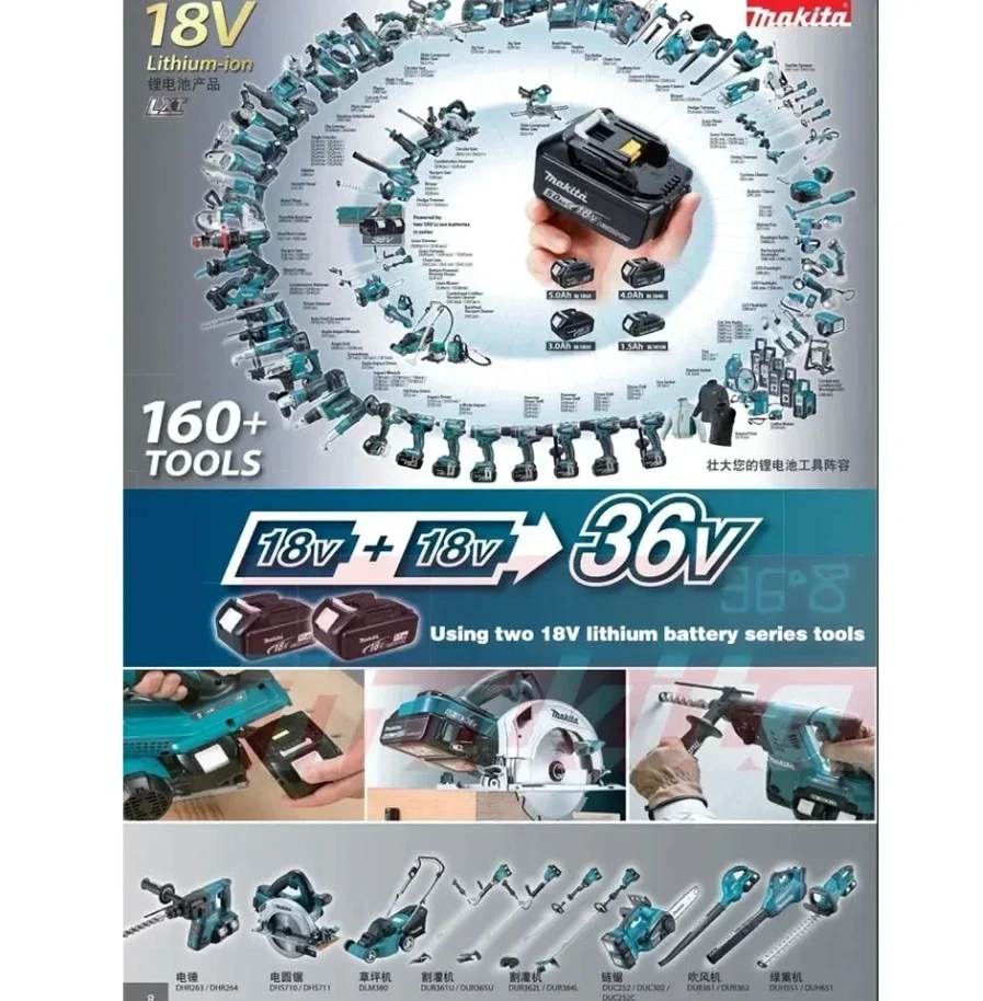 100% الأصلي/18 فولت/ماكيتا 9Ah ماكيتا 18 فولت بطارية BL1840 BL1830B BL1850B BL1850 BL1860 BL1815 استبدال بطارية ليثيوم #4