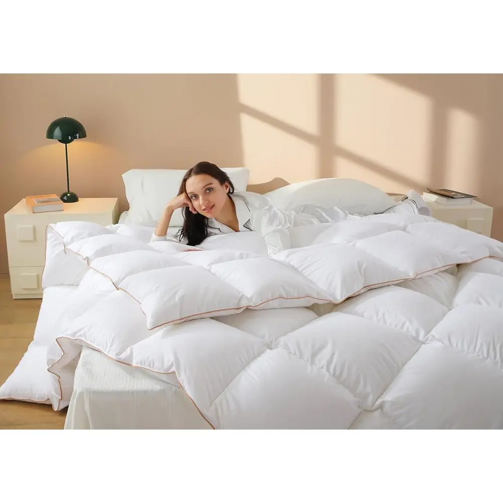 

Одеяло-вкладыш Queen Size, всесезонное, средней плотности, белое, с чехлом из 100% хлопка, 90x90 дюймов