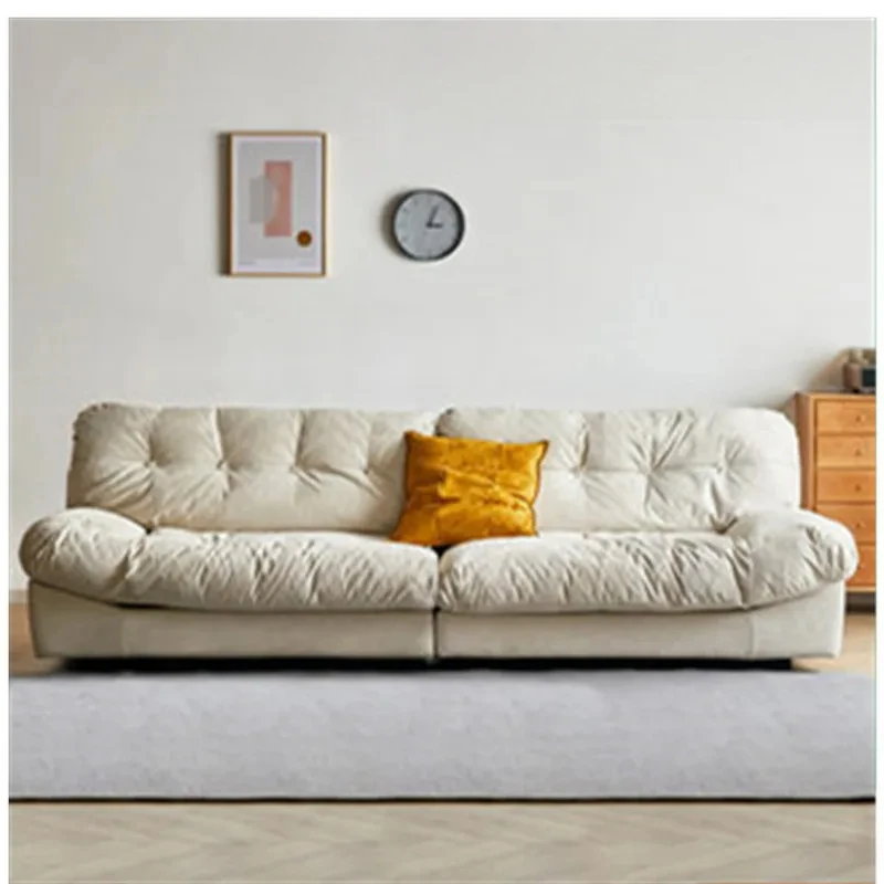 

Fabric sofa simple modern small apartment living room suede sofa home leisure lazy cloud sofa