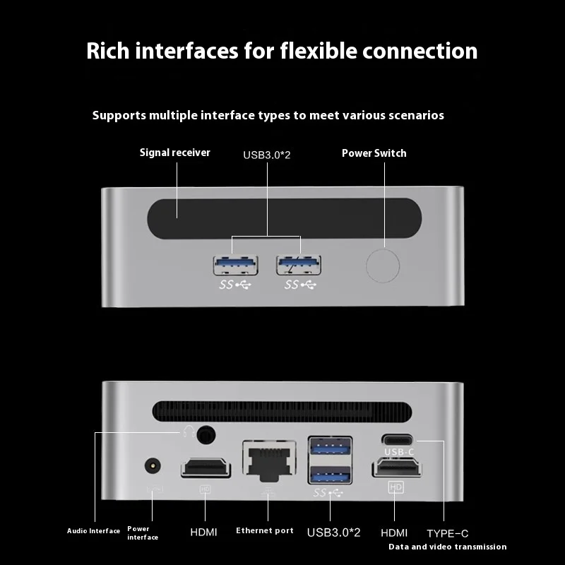 미니 호스트 AMD 라이젠 R9-5900HX/R7-5800H DDR4 게이밍 오피스 데스크탑 컴퓨터 성능 PC는 모니터 뒤에 설치 가능합니다