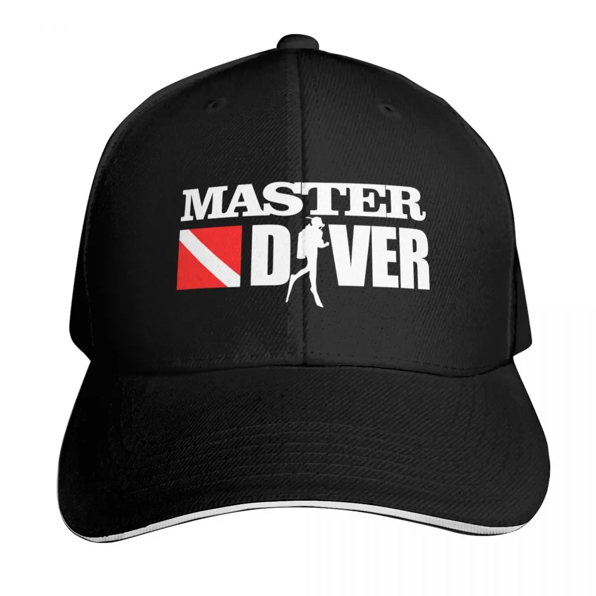 Master Diver Baseball Cap Quick Dry Performance Cotton Twill Breathable Contrast Two Tone Brim