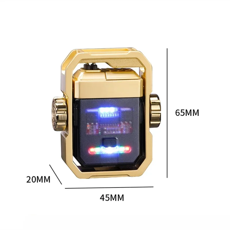 2024Electric Pulse Double Arc Lighters Type-C Fast Charging Lighter Outdoor Windproof Lighters Mecha Spinning Gyro Creative Gift