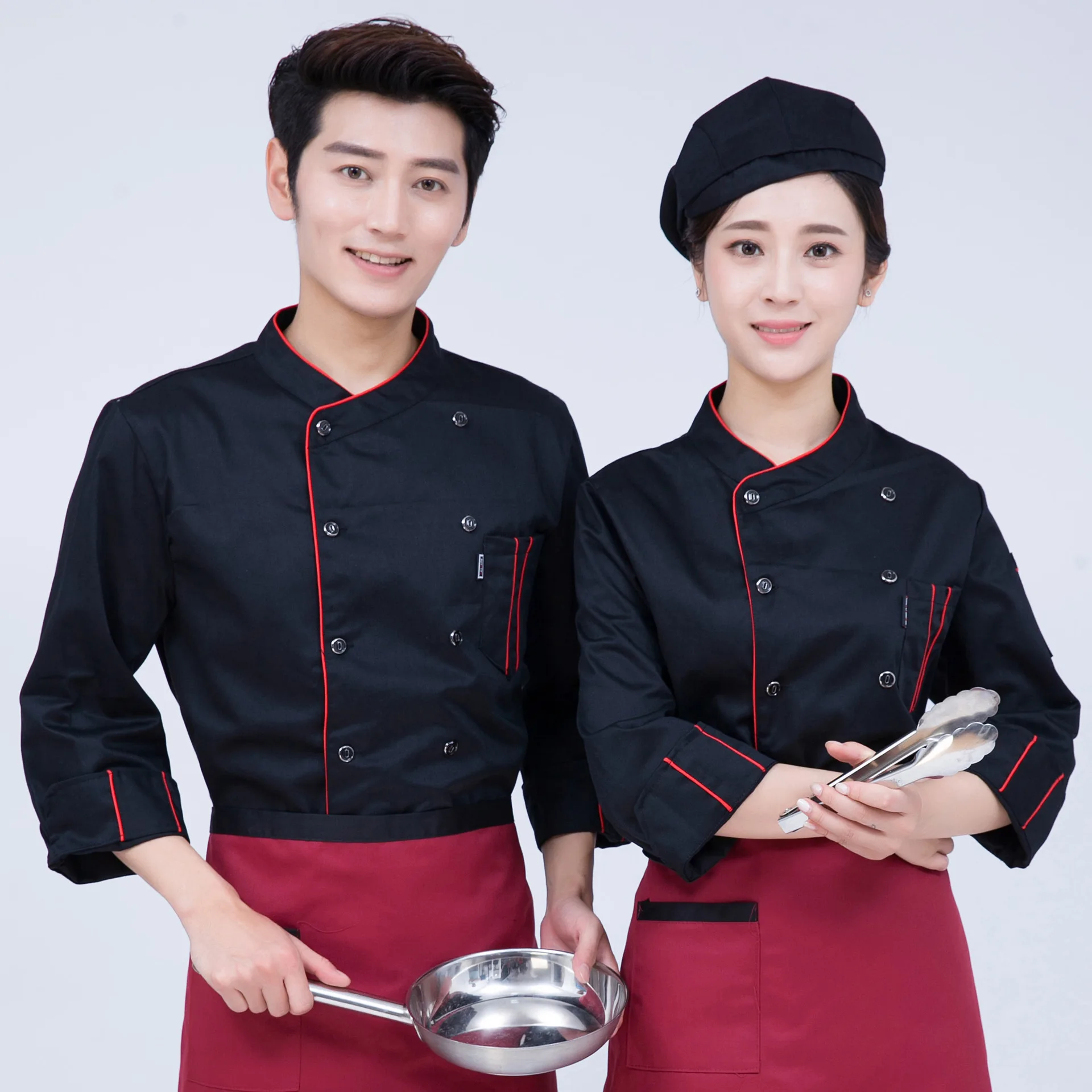 Restaurant Hotel Chef Uniform Unisex Short Long Sleeve Breathable Kitchen Workwear Catering Service Outfit