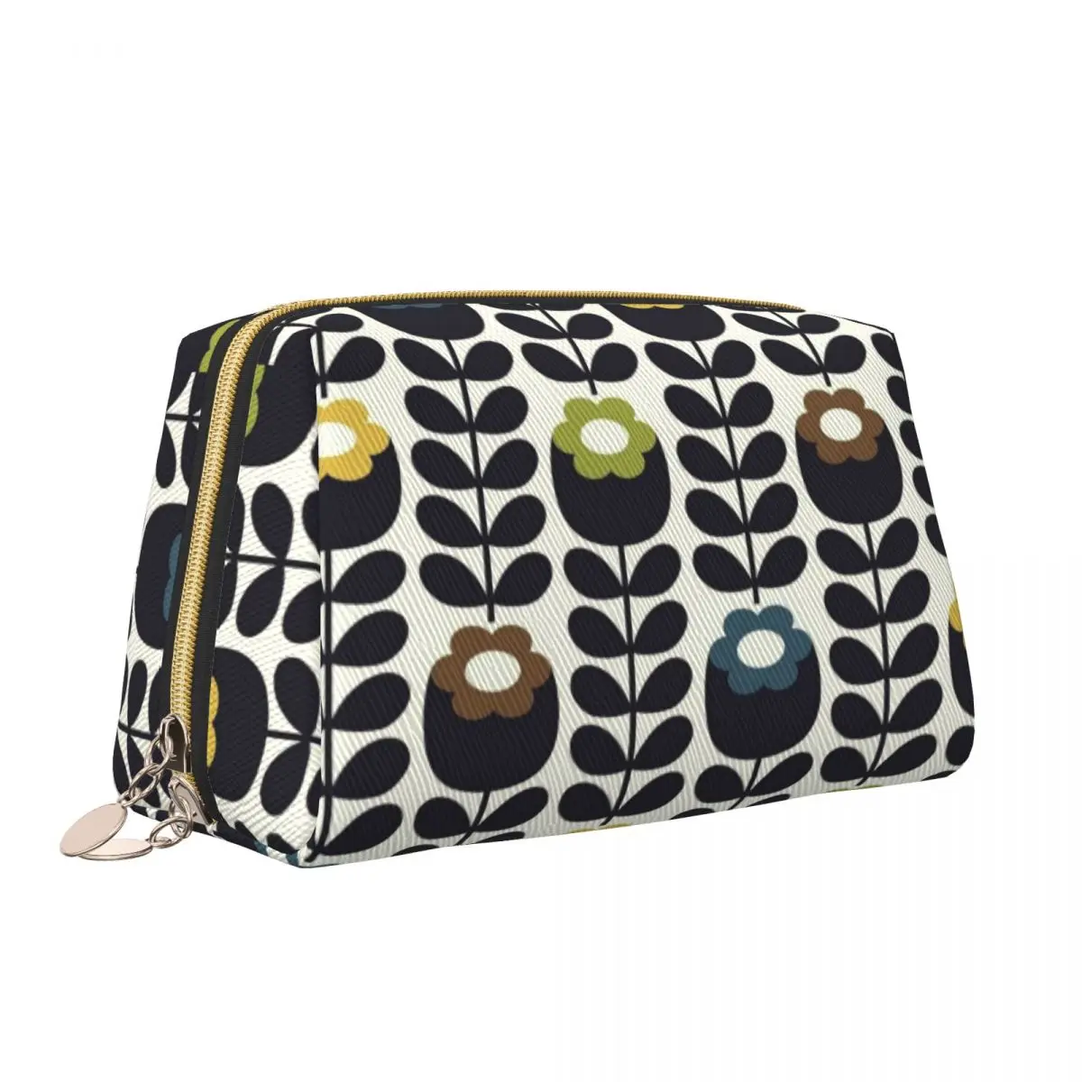 Custom Orla Kiely Floral Fabric Travel Cosmetic Bag Women Scandinavian Toiletry Makeup Organizer Ladies Beauty Storage Dopp Kit