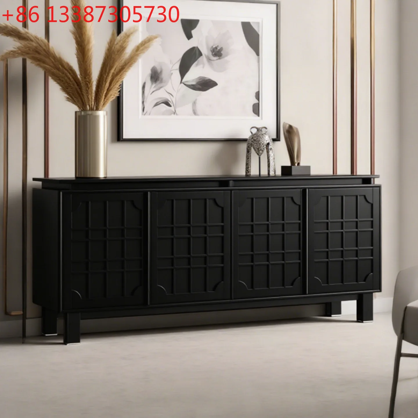 

New Chinese lacquered sideboard, foyer entryway, Nordic vintage storage cabinet