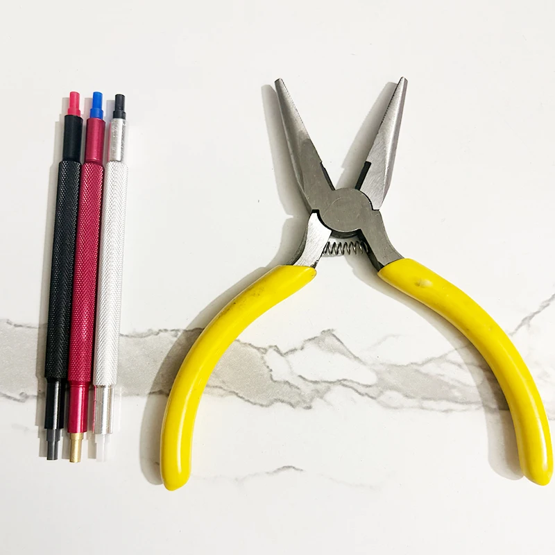2PCS Watchmakers Repairs Watch Winding Stem Cutter Pliers Shorten Stems Hardware Tools Watch Hand Pressers Pusher Set