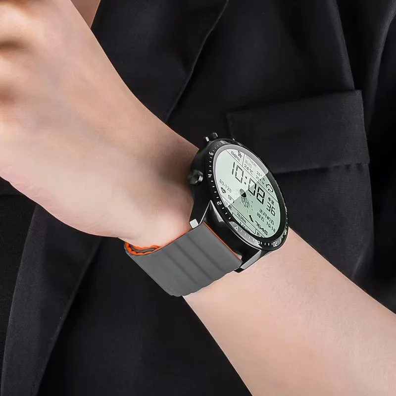 22 مللي متر 20 مللي متر سيليكون حزام مغناطيسي لساعة سامسونج جالاكسي 7/6/5/4/3 Amazfit GTR 4/GTS 4 معصمه لساعة هواوي 4-5-3/GT5-4 #3