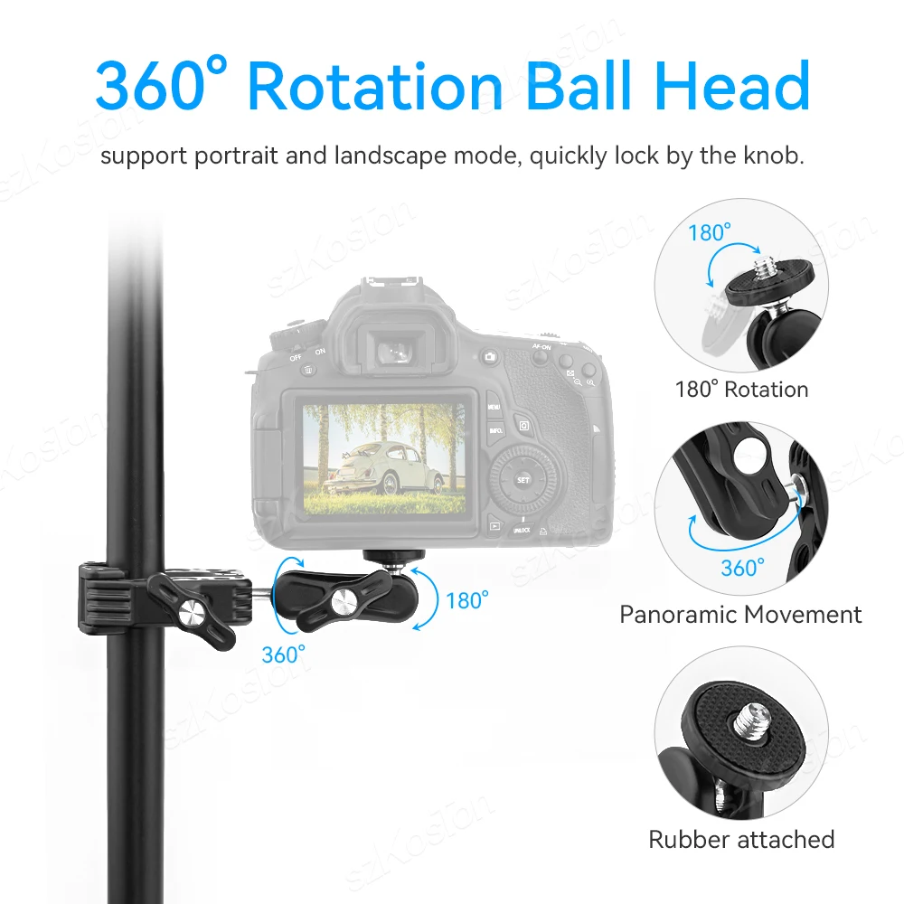 1/4 3/8 Thread Super Clamp Magic Arm Multi-function Ball Head Clamp for Canon Nikon Sony Speedlight Monitor Flash Go Pro