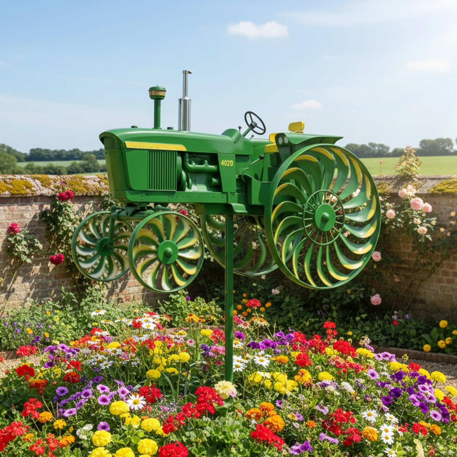 

Tractor Wind Sculpture Decorative Windmill Outdoor Tractor Wind Spinner for Patio Yard Garden Gift for Friends Family