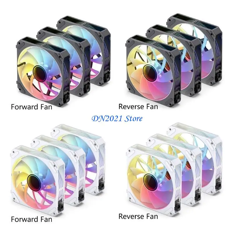 

F3KE 120 мм RGB вентилятор шасси охлаждающий вентилятор для настольного компьютера 5 В 3-контактный ШИМ вентилятор охлаждения