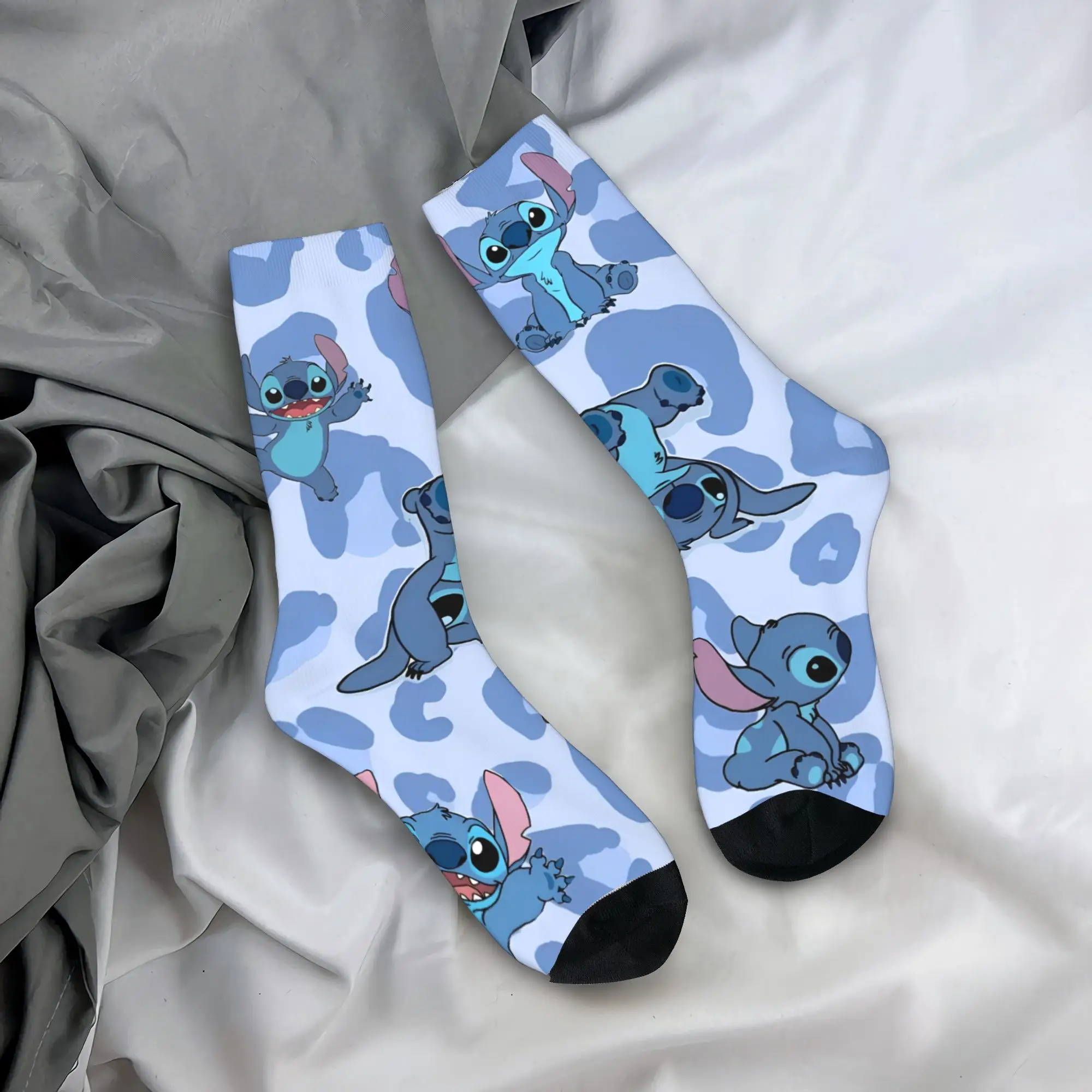 

Осенне-зимние крутые мужские и женские носки с героями мультфильмов Лило и Стич, нескользящие футбольные носки