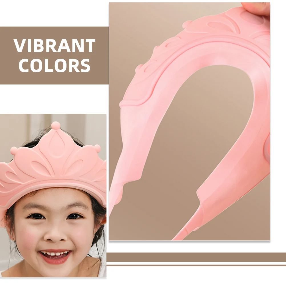 3 шт., шапочка для душа для малышей, детская шапочка для мытья волос, регулируемая корона для ванны, защита от воды, мягкая защита ушей, забавные цвета