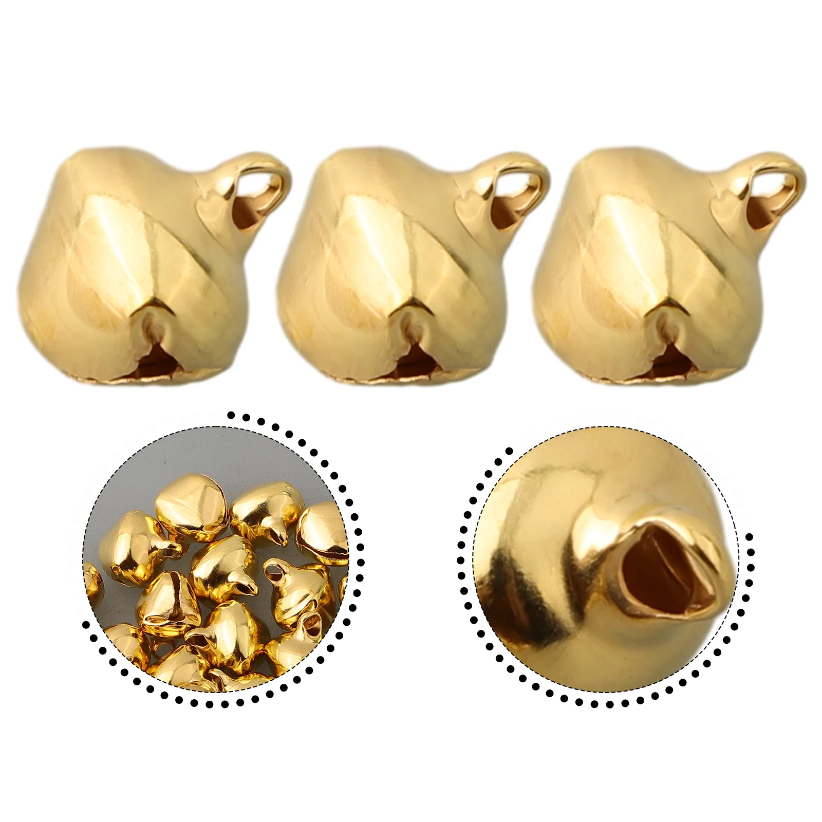 Christmas Tree Craft Bells Gold Parts Rust-resistant 6mm/8mm/10mm/12mm/14mm DIY Accessories Decoration Hanging