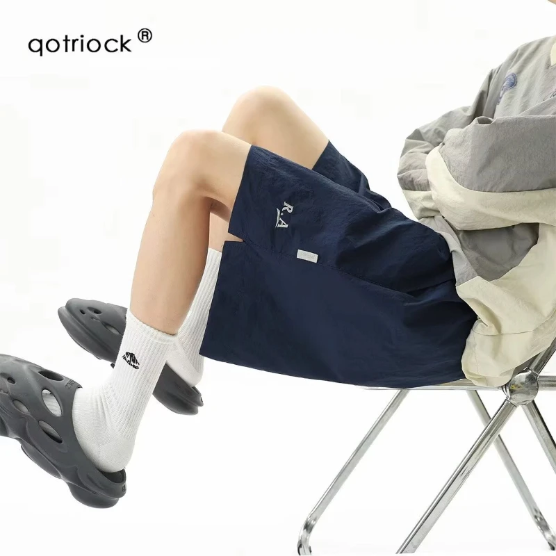 

Рабочие шорты, мужские летние тонкие повседневные пляжные брюки, свободные повседневные прямые брюки с пятью точками, одежда Cuteore для мужчин, мешковатые джинсы